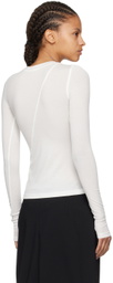 Fax Copy Express White 'The Round Neck' Long Sleeve T-Shirt