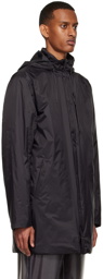 RAINS Black Nylon Coat