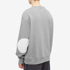 Maison Margiela Men's Oversized Elbow Patch Crew Sweat in Grey Melange