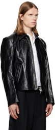 OUR LEGACY Black Mini Leather Jacket