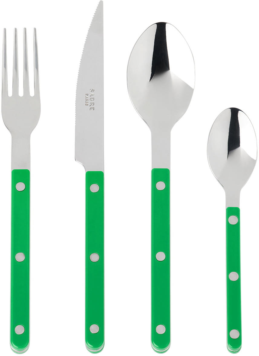 Sabre Green Bistrot Brilliant Flatware Set, 24 pcs Sabre