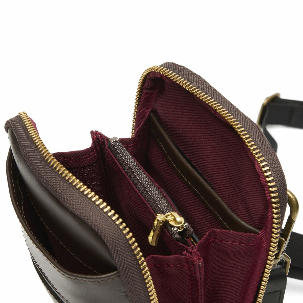 Master-Piece Gloss Leather Shoulder Bag in Brown 