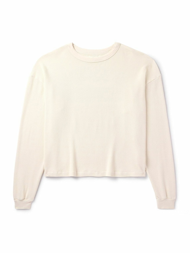 Photo: Cherry Los Angeles - Printed Waffle-Knit Cotton T-Shirt - White