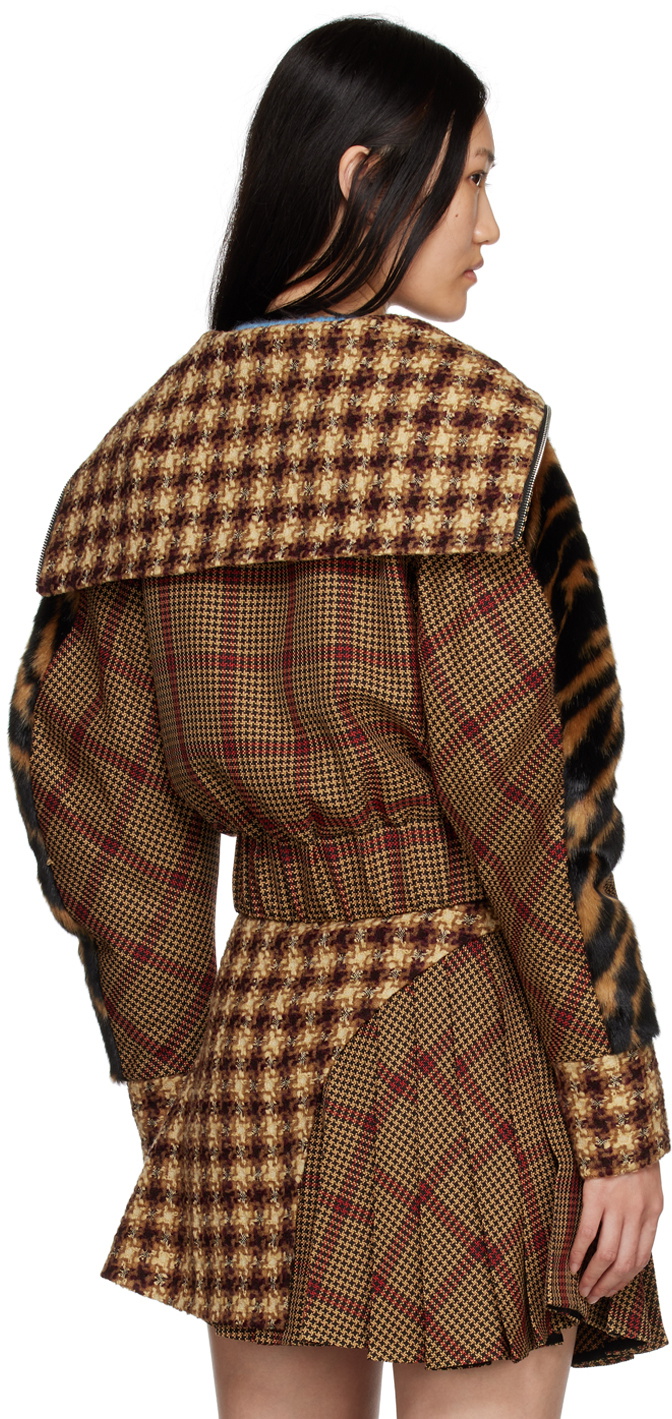 SHUTING QIU Brown Patchwork Jacket