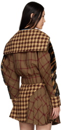 SHUTING QIU Brown Patchwork Jacket