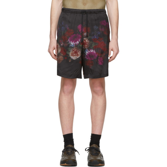 Photo: Dries Van Noten Black Floral Piper Shorts