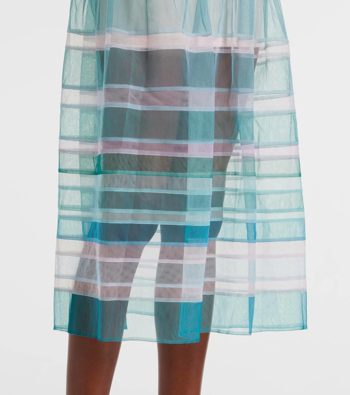 Susan Fang Striped sheer midi dress
