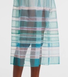 Susan Fang Striped sheer midi dress
