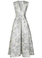 Huishan Zhang Kyle Metallic-jacquard Midi Dress Silver