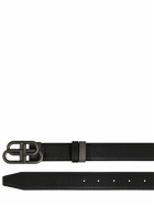 BALENCIAGA - 3.5cm Bb Buckle Reversible Leather Belt