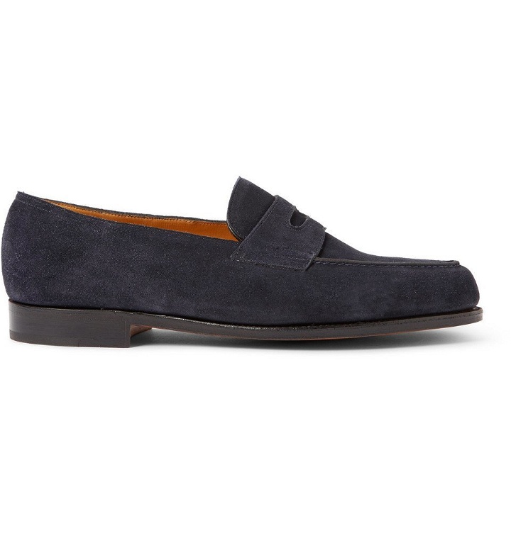 Photo: John Lobb - Lopez Suede Penny Loafers - Navy