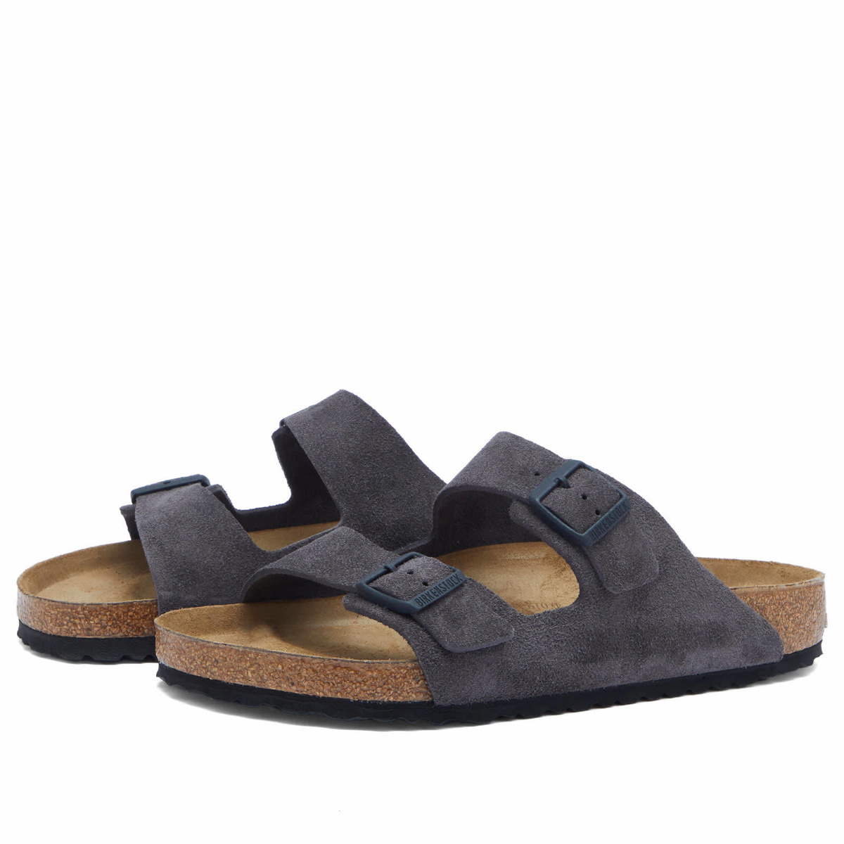 サンダル Birkenstock Grey Arizona Slippers Arizona Leather Mineral Gray | BIRKENSTOCK