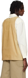 System Beige Velvet Tank Top
