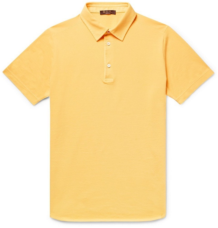 Photo: Loro Piana - Cotton-Piqué Polo Shirt - Marigold