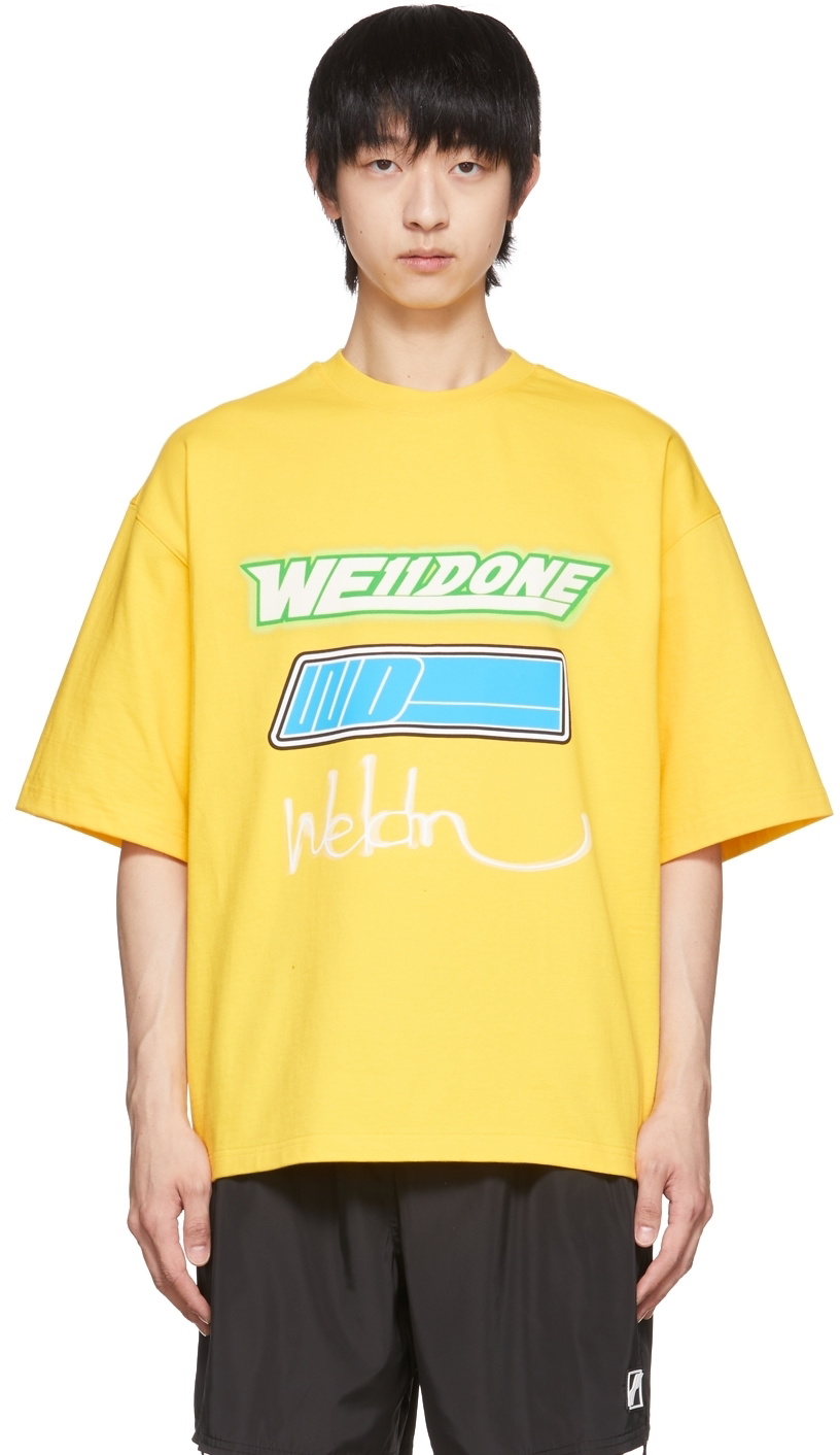We11done Yellow 3-New Logo T-Shirt We11done