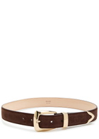 Khaite Benny Suede Belt Dark Brown