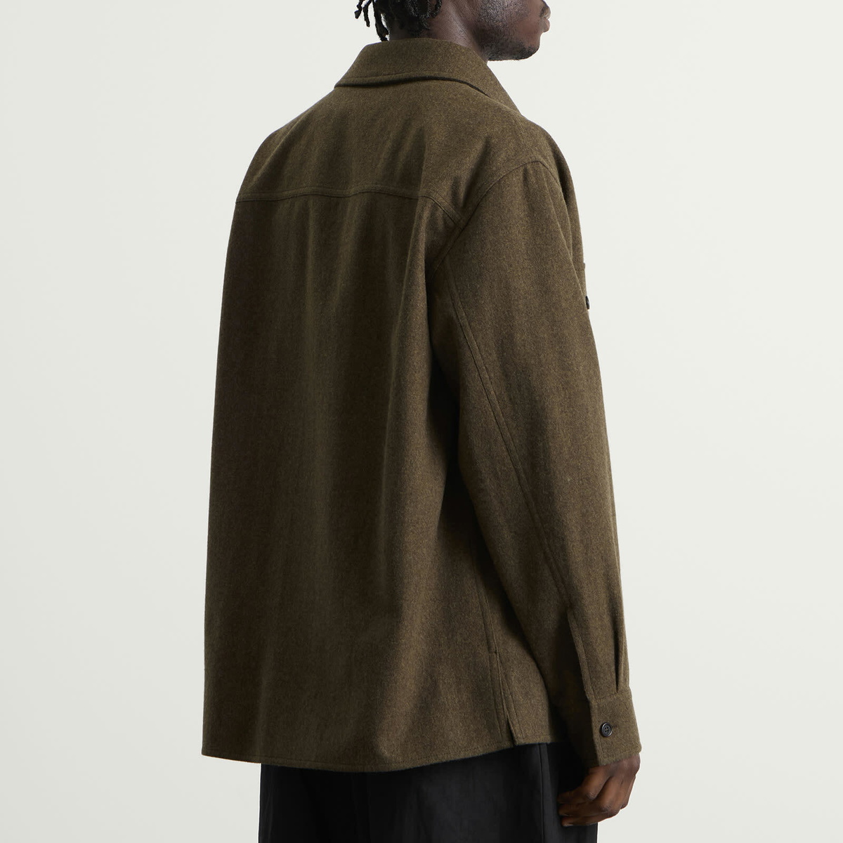 Jil Sander Men's Wool Overshirt in Teak