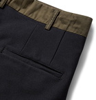 Comme des Garçons HOMME - Cropped Colour-Block Cotton-Twill and Ponte Trousers - Green