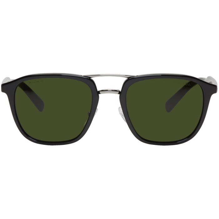 Photo: Prada Black and Green Double Bridge Sunglasses