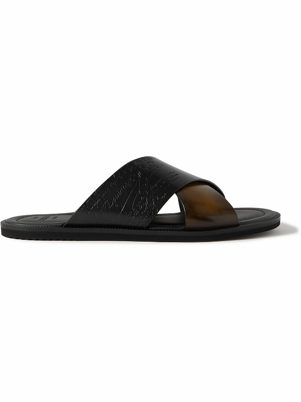 Photo: Berluti - Scritto Venezia Leather Sandals - Brown