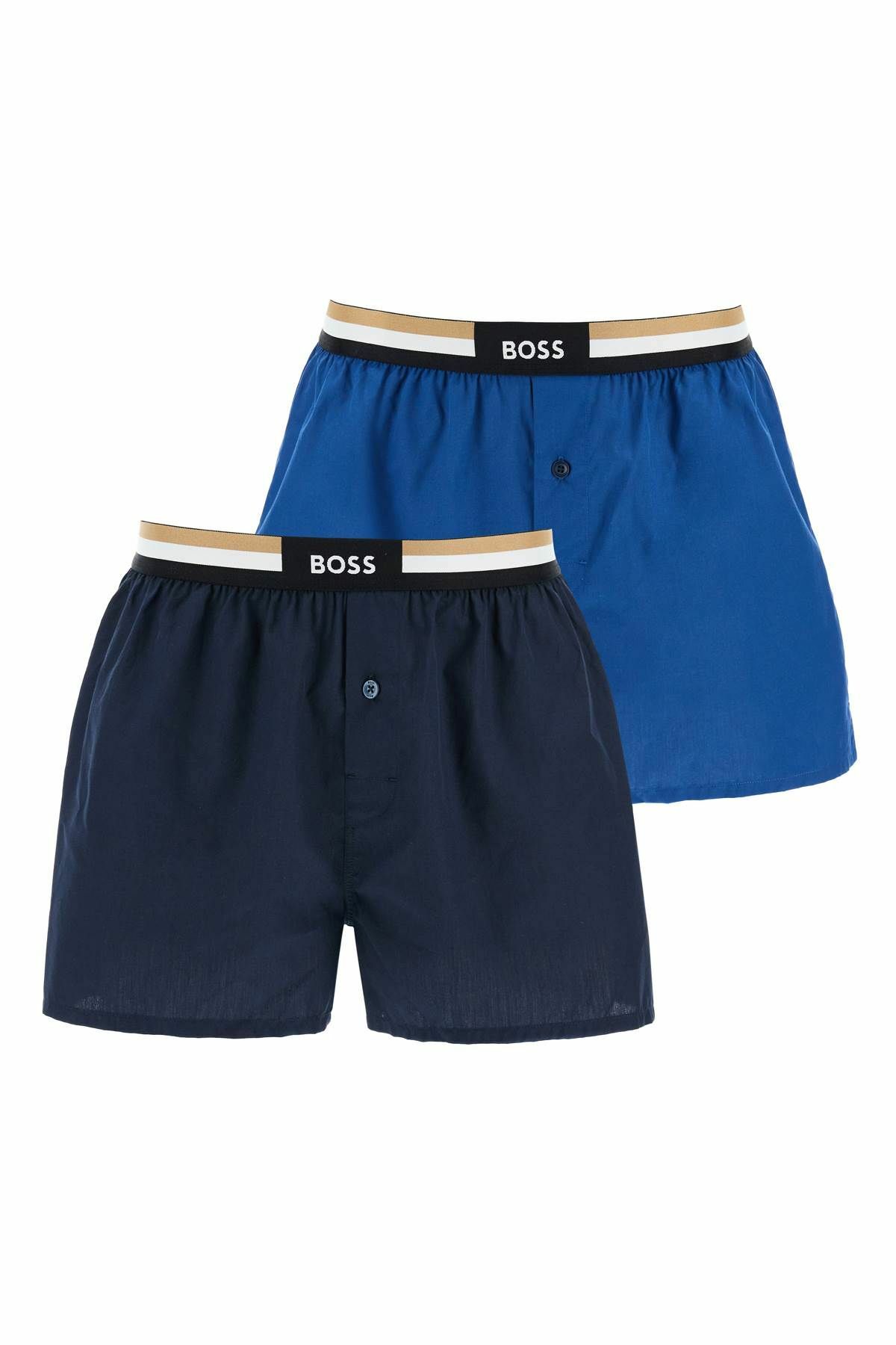 BOSS boxer shorts cotton set 2 pieces light blue and dark blue comfortable fit Blue