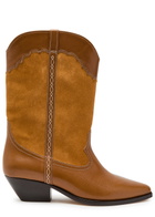 Isabel Marant Duerto Western Panelled Leather Mid-calf Boots Tan