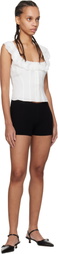 GUIZIO Black Rib Knit Hot Shorts