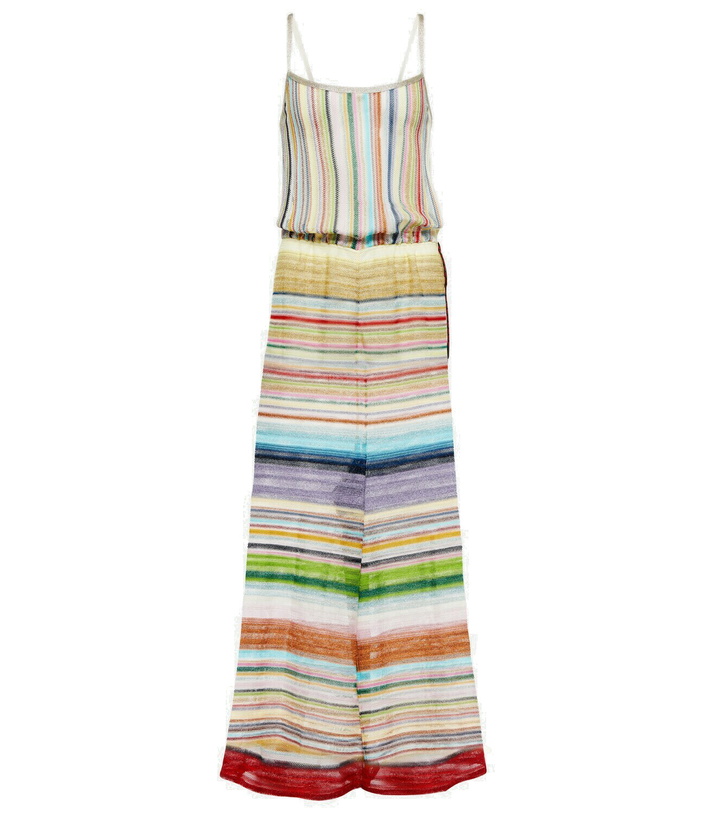 Photo: Missoni Mare Striped metallic knit jumpsuit
