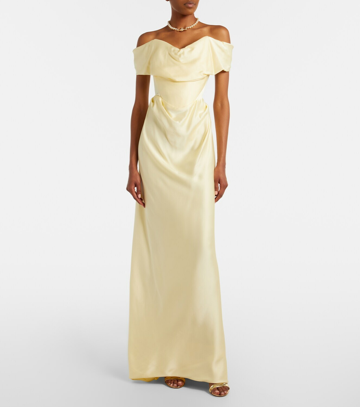Vivienne Westwood Nova Cocotte draped satin bustier gown