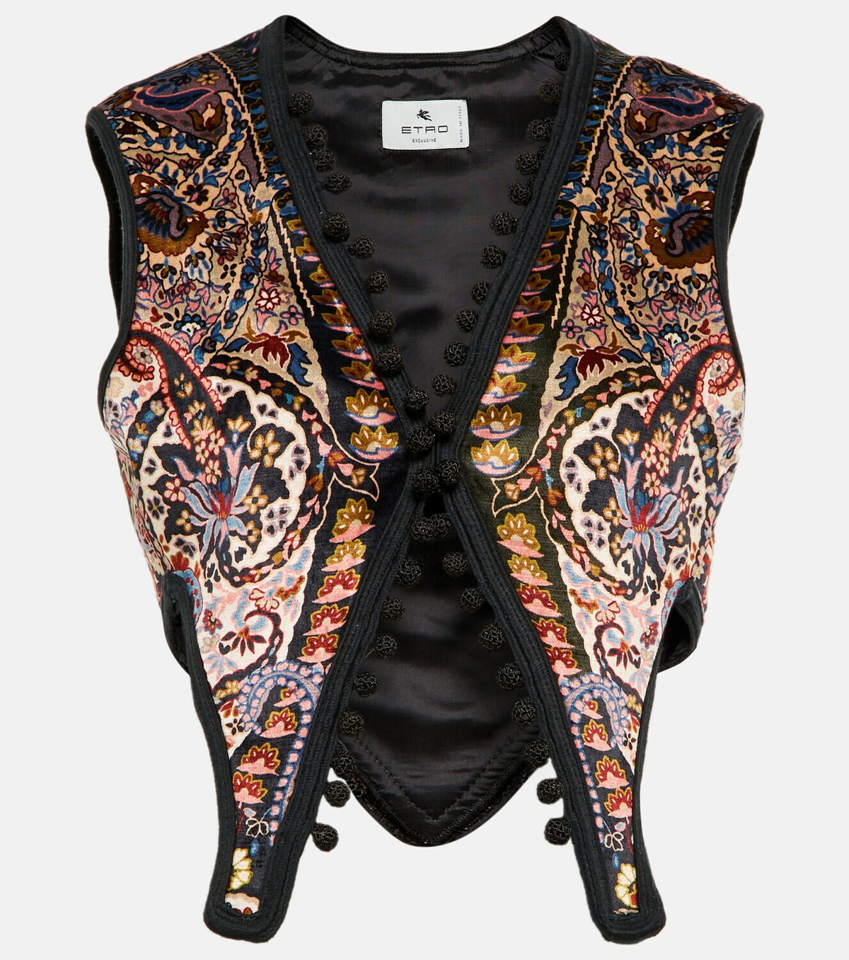 ジャケット ETRO Embroidered Wool Blend Vest Etro - Paisley cropped vest Etro