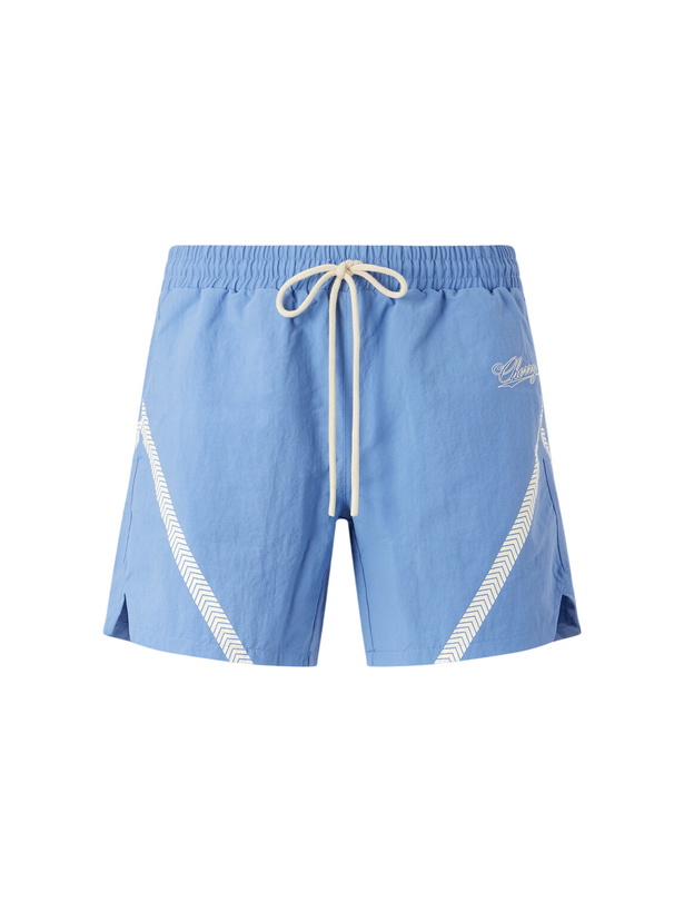 Photo: Cherry Los Angeles - Logo-Printed Woven Straight-Leg Shorts - Blue