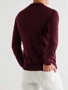 Brioni - Slim-Fit Wool Half-Zip Sweater - Burgundy