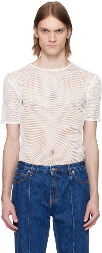 Photo: Bally White Fishnet T-shirt