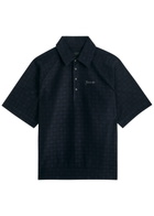 Givenchy Patterned-intarsia Cotton Polo Shirt Black