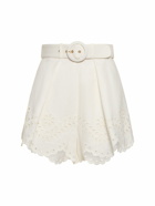 ZIMMERMANN - Junie Embroidered Linen Shorts