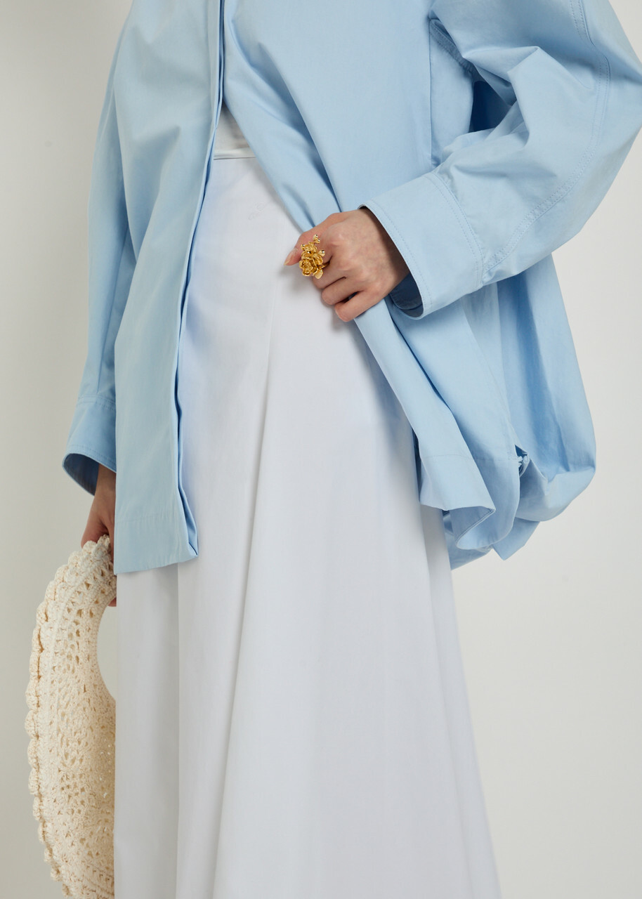 Jacquemus La Jupe Triangle Cotton-blend Midi Skirt White