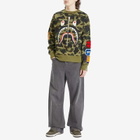 A Bathing Ape Men's 1st Camo Shark Crew Neck Sweatshirt in Green