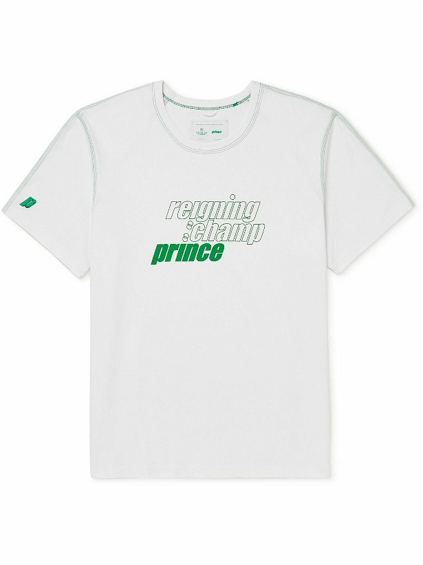 Photo: Reigning Champ - Prince Logo-Print Cotton-Jersey Tennis T-Shirt - White