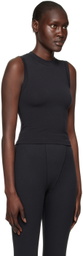 SKIMS Black Cotton Jersey Mock Neck Tank Top