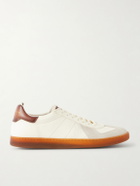 Officine Creative - Militia 001 Suede-Trimmed Full-Grain Deerskin Sneakers - White