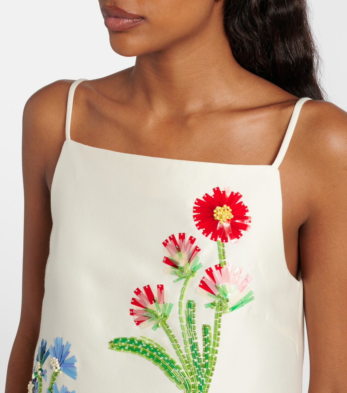 Leo Lin Leia embellished wool and silk minidress