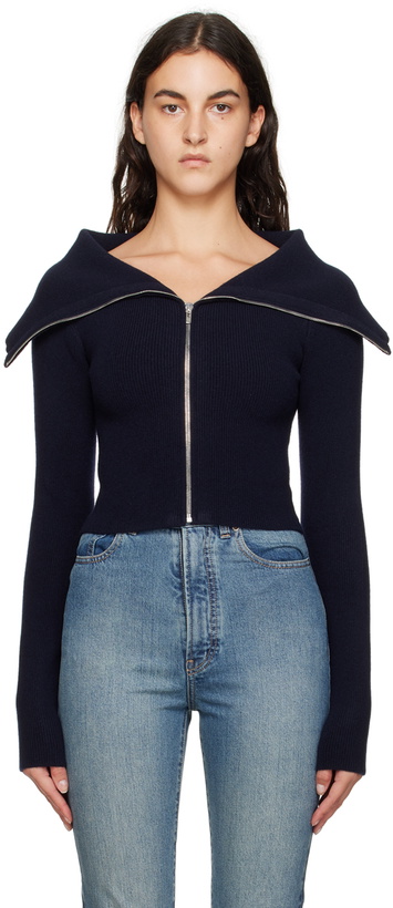 Photo: ALAÏA Navy Zipped Cardigan