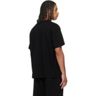 Les Tien Black Lightweight Binded Neck Oversized T-shirt