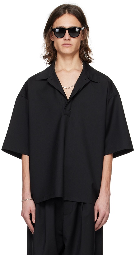 Photo: Lownn Black Concealed Placket Polo