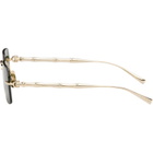 Gucci Gold Frameless Rectangular Sunglasses