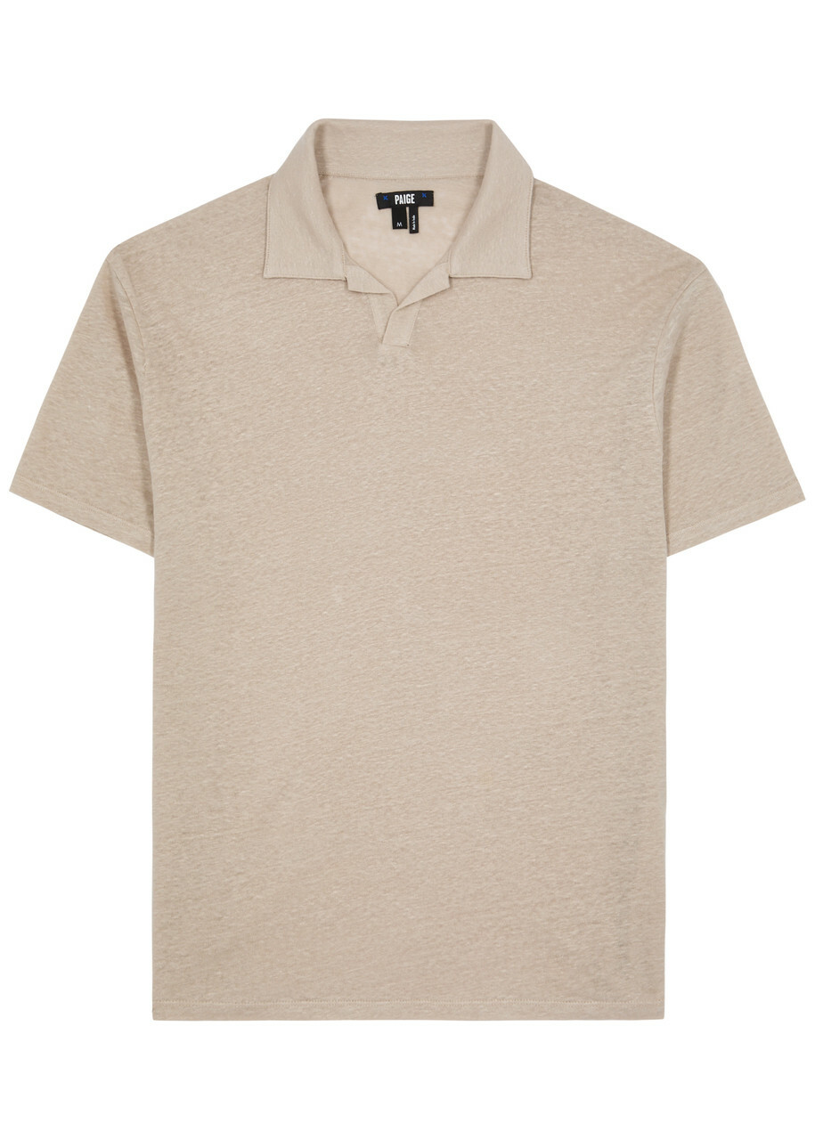 Paige Shelton Linen Polo Shirt Cream