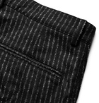 YMC - Hand Me Down Cropped Striped Wool-Blend Trousers - Black