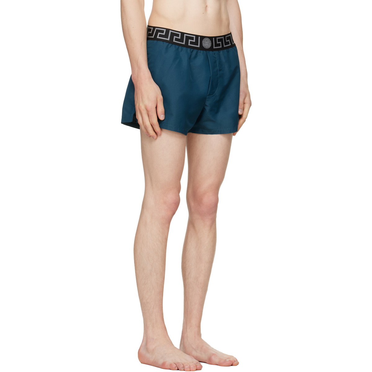 Versace Blue Greca Swim Shorts