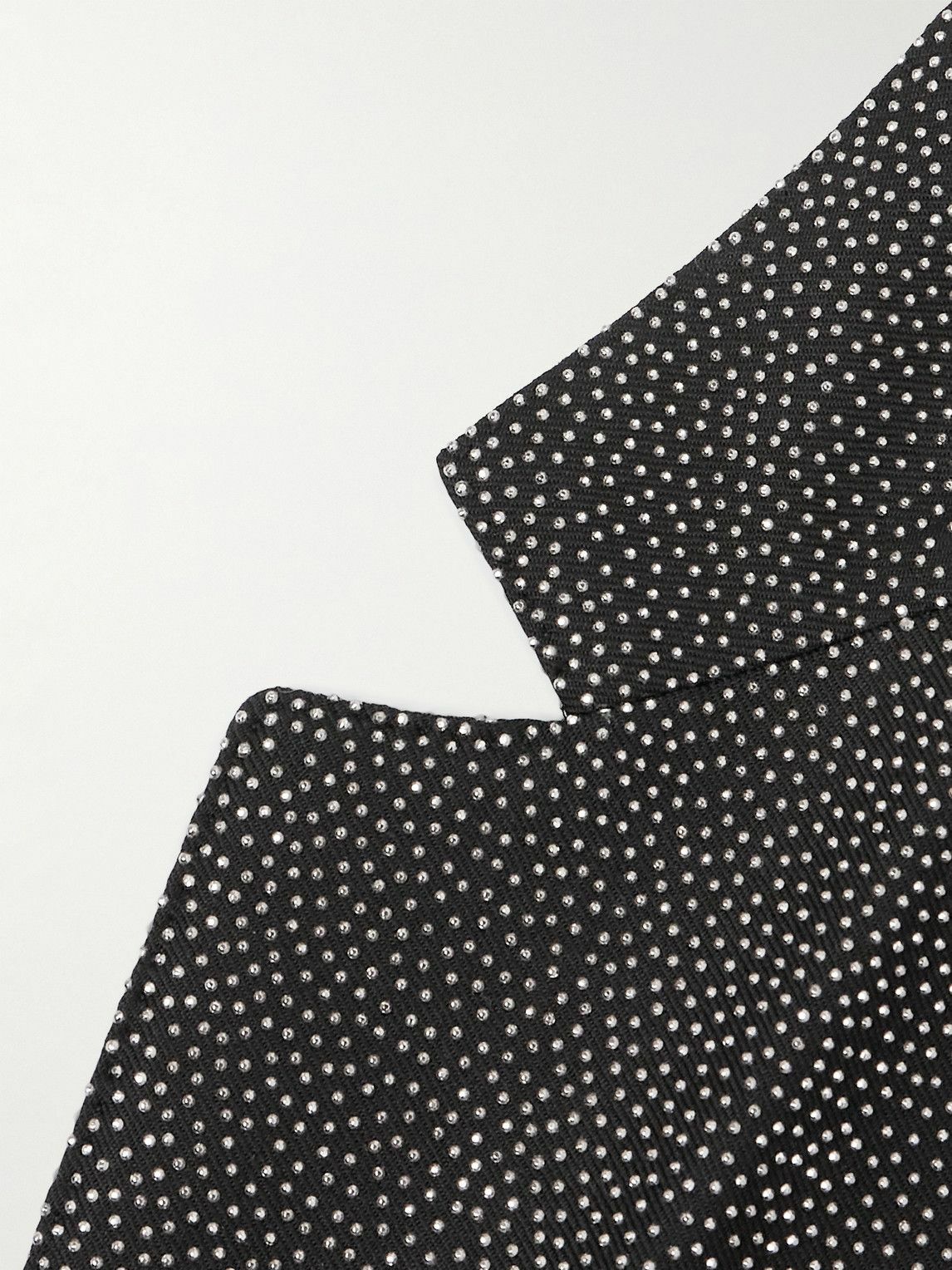 CELINE - Crystal-Embellished Virgin Wool-Gabardine Blazer - Black
