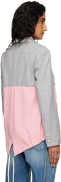 Comme des Garçons Girl Gray & Pink Paneled Blazer